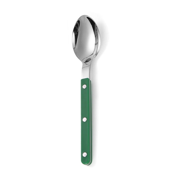 Zhuge Rivet Clamp Handle Kitchen Stainless Steel Silverware Tableware Flatware Cutlery Spoon Western Tableware -Green,4 pieces
