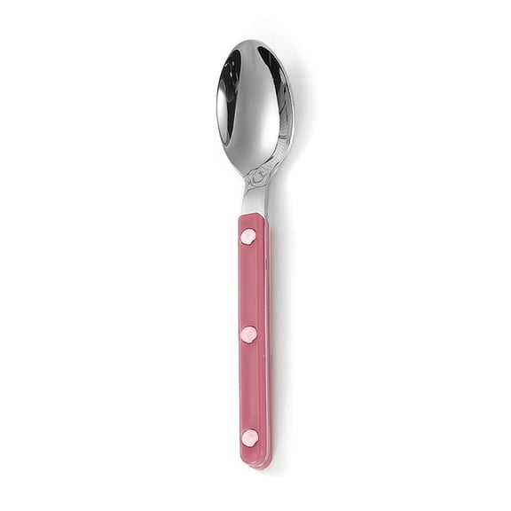 Zhuge Rivet Clamp Handle Kitchen Stainless Steel Silverware Tableware Flatware Cutlery Teaspoon Western Tableware -Pink,4 pieces