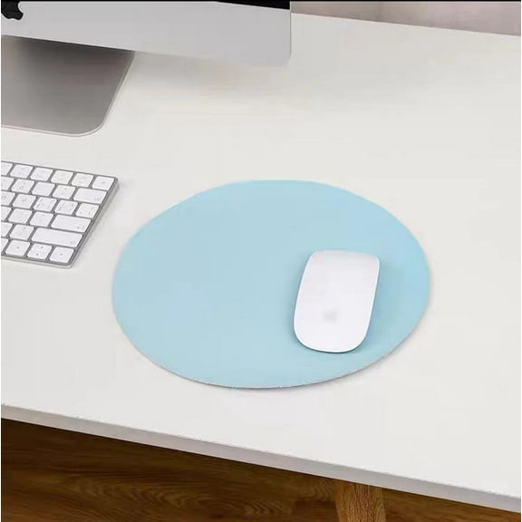 Zhuge Round Leather Mouse Pad - Desk Mat - Computer Mouse Pad - Hard Mouse Pad Surface For Control & Accuracy - Mouse Pad - Desk Pad For Regular & Home Office -Blue