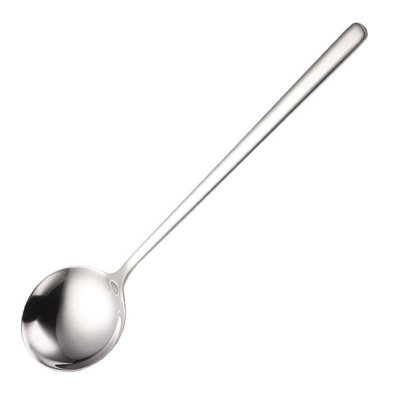 Zhuge Round Soup Spoon 4 Piece, Stainless Steel Bouillon Spoon,Silver