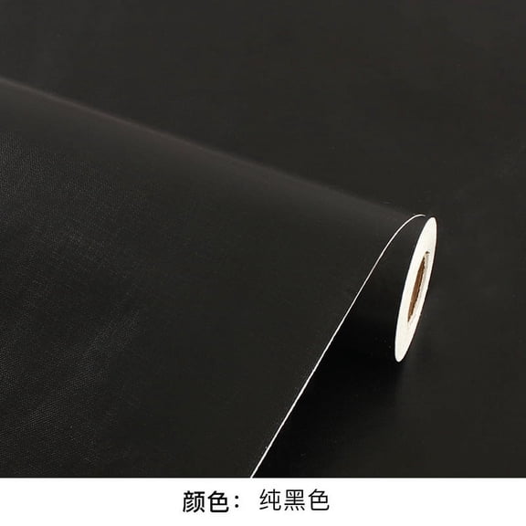 Zhuge Self-Adhesive Solid Color Wallpaper - Waterproof, Moisture-Proof for Dormitory Accent Walls & Home Decor (black)