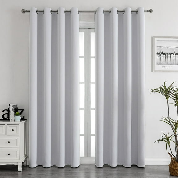 Zhuge Simple-style Solid Color Perforated Curtains, Shading Window Treatments for Bedroom, Living Room & Kitchen1 Panels 51.1" L x 39.3" WGrey A105