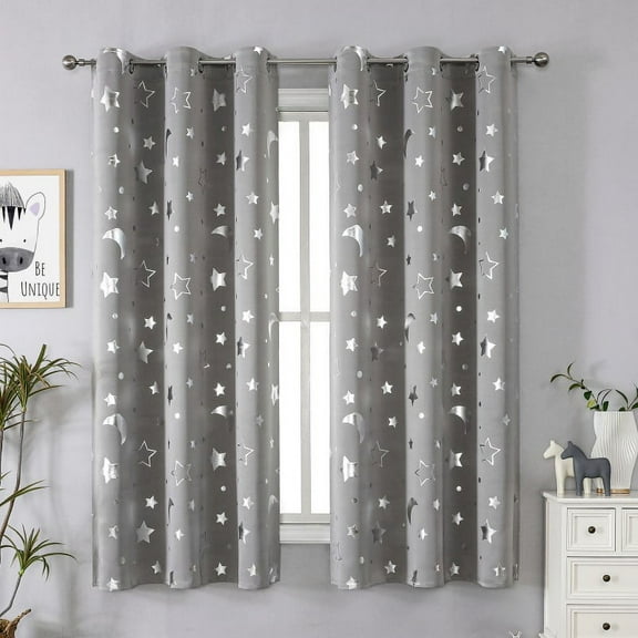 Zhuge Simplicity style Perforated Curtain Treatments,Shading Curtain Suitable for Bedroom,Living Room,Kitchen2 Panels 83.8" L x 52" WGrey A100