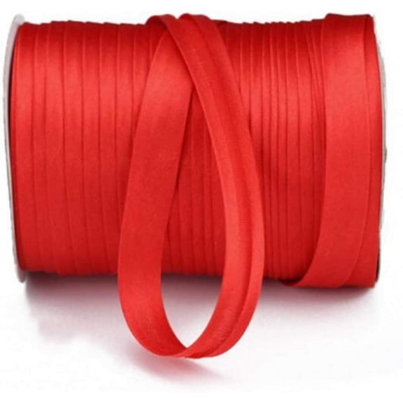 Zhuge Single Fold Bias Tape for Sewing, Seaming, Binding, Hemming, Piping, Quilting; Sewing Crafts (1/2 Inch 87 Yards,Red )