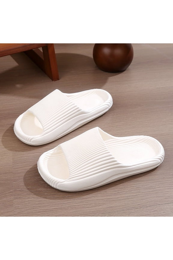 Slippers for Women and Men Non Slip Quick Drying Shower Slides Bathroom Sandals Ultra Cushion Thick SoleSize44-45White