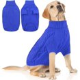 thumbnail image 1 of Zhuge Small Dog Turtleneck Pullover Sweater, Thick Cable Knit Cold Weather Clothes for Chihuahua, Pug & More, L, Dark Blue, 1 of 5