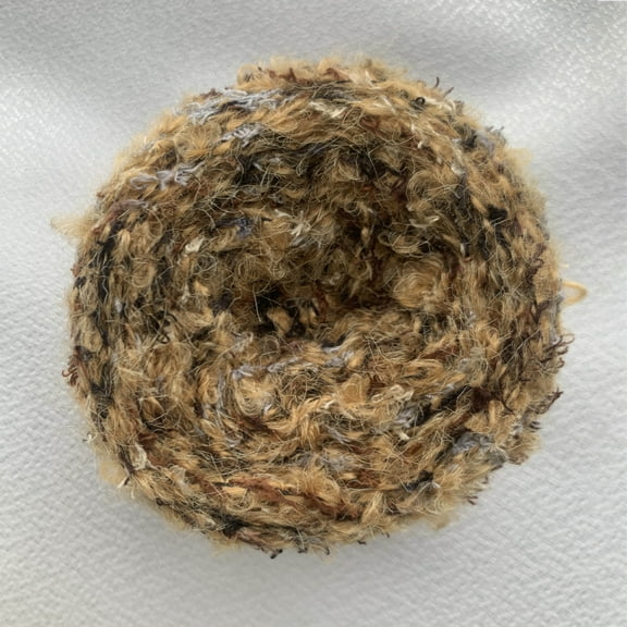 Zhuge Soft Plush Wool-Acrylic Blend Fancy Loop Yarn, Knitting & Needle Felting, Carded Sheep Wool Roving with Plush Texture for Doll Making & Fiber Art(50g，A02)