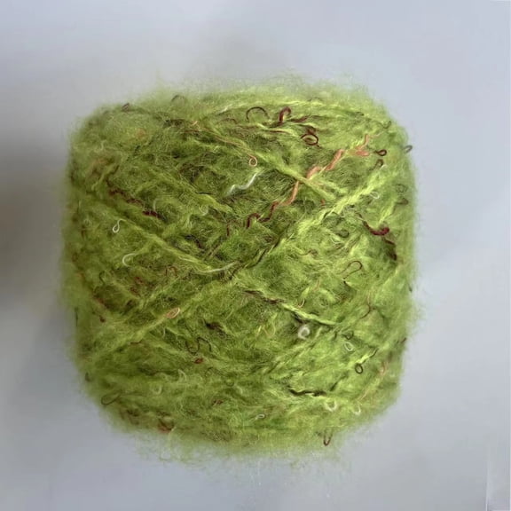 Zhuge Soft Plush Wool Acrylic Fancy Loop Yarn for Doll Hair Making,Crochet Knitting,Needle Felting Doll Hair | Curly Hair Coils of Wool Felt Carded Sheep Wool,Roving,Fiber(50gA20)