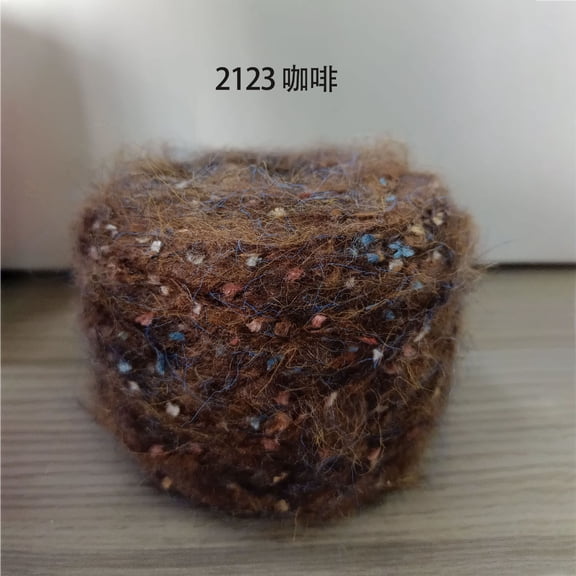 Zhuge Soft Plush Wool Acrylic Fancy Loop Yarn for Doll Hair Making,Crochet Knitting,Needle Felting Doll Hair | Curly Hair Coils of Wool Felt Carded Sheep Wool,Roving,Fiber(50gA69)