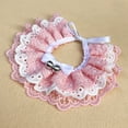 thumbnail image 1 of Zhuge Soft Polyester Lace Collar-Style Cat Bib, Cute & Functional Accessory for Kittens-Dark Pink Silver Bells,XL Size, 1 Piece, 1 of 3
