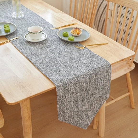 Zhuge Solid Color Linen Table Runner, Simple Long Strip Design - Versatile for Tea Tables, Dining Cabinets & Desktop Decoration, Elegant Table Accent Cloth (gray, 180*30cm)
