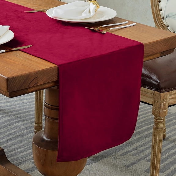 Zhuge Solid Color Simple Table Runner, Long Style Decorative Cloth - Versatile for Tea Tables, Dining Tables & Bed Accents, Perfect for Holiday Decorations (red, 240*35cm)