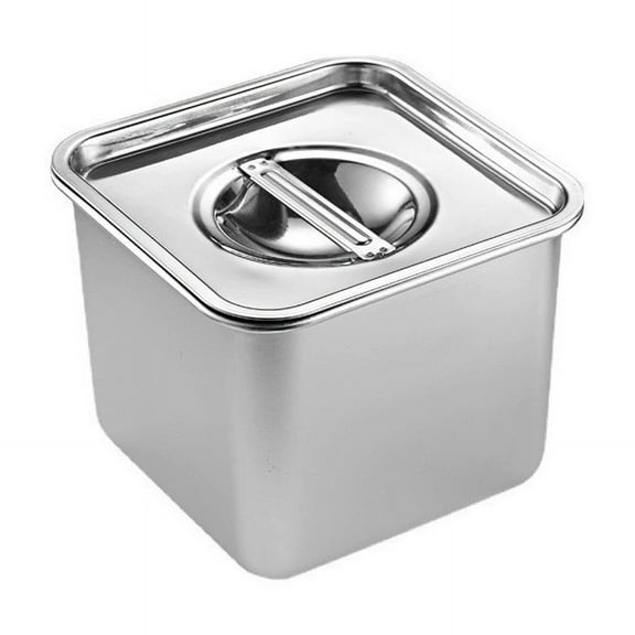 Zhuge Stainless Steel Seasoning Box Square Container Jar Condiment Container Spice Canister-Silver,12cm