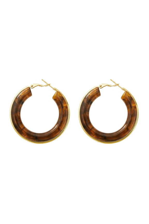 Stainless Steel Square Multi-color Resin Stud Earrings for Women Statement Ear Studs Bohemian Summer Earring,Pink