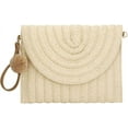 thumbnail image 1 of Zhuge Straw Clutch Handbag, Women Straw Tote Purse Envelope Bag Wallet Summer Woven Beach Bag (Beige), 1 of 5