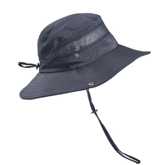 Zhuge Sun Hat Cooling Hat Mission Cooling Bucket Hat, Breathable Polyester with Mesh, Outdoor Wide Brim Waterproof Breathable UV Hat for Fishing Beach Golf (Black, 1)