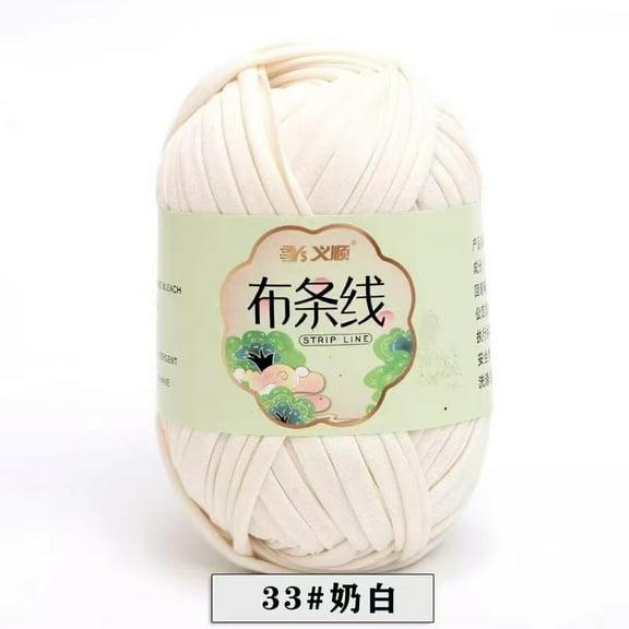 Zhuge T-Shirt Yarn 100G(1pack) Knitting Yarn Fabric Crochet Cloth Solid Color Tshirt Yarn for Crocheting Beginners DIY Hand Craft Bag Blanket Cushion Projects,White B