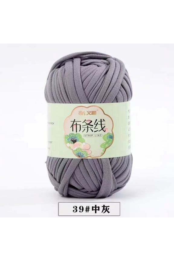 T-Shirt Yarn 100G(1pack) Knitting Yarn Fabric Crochet Cloth Solid Color Tshirt Yarn for Crocheting Beginners DIY Hand Craft Bag Blanket Cushion Projects,Medium grey