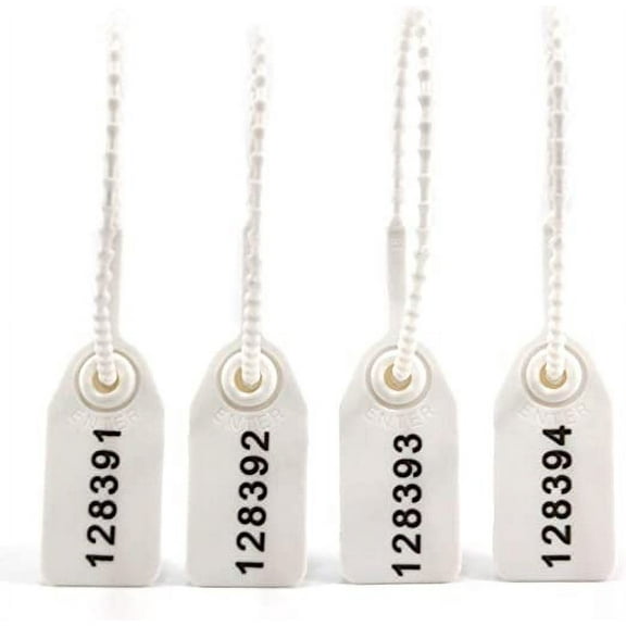 Zhuge Tamper Proof Zip Ties Plastic Security Seal Disposable Self Locking Security Tags Pull Tite Label Signage for Fire Extinguisher Truck 250mm Pack of 100 (White)