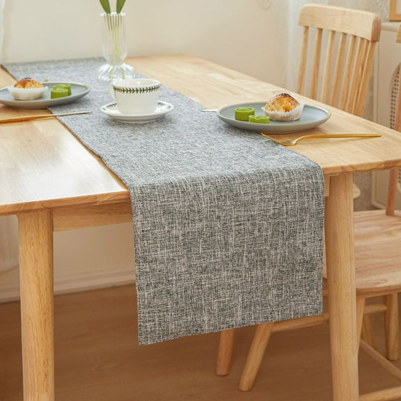 Zhuge Thickened Linen Table Runner, Heat-Resistant Insulation Pad, Versatile Decor for Dining Tables, Office Desks & Tea Tables (gray, 180*30cm)
