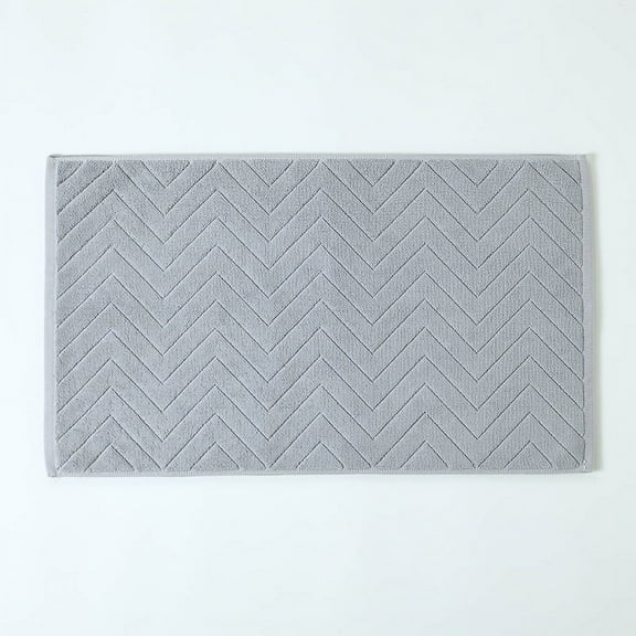 Zhuge Towels 1 Pack 100% Cotton Bath Mats 29.5 x 17.7 Inches, (Not a Bathroom Rug), Super Absorbent, Hotel Quality Premium Floor Towels, Wavy style,Gray