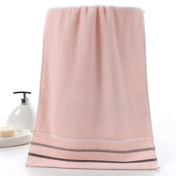 Zhuge Towels 2Piece 27.56x55.12inch 32 strand pure cotton towel for San Duan post, , Quick Dry Towels for Your Bathroom for Bathroom and Powder Room (pink)