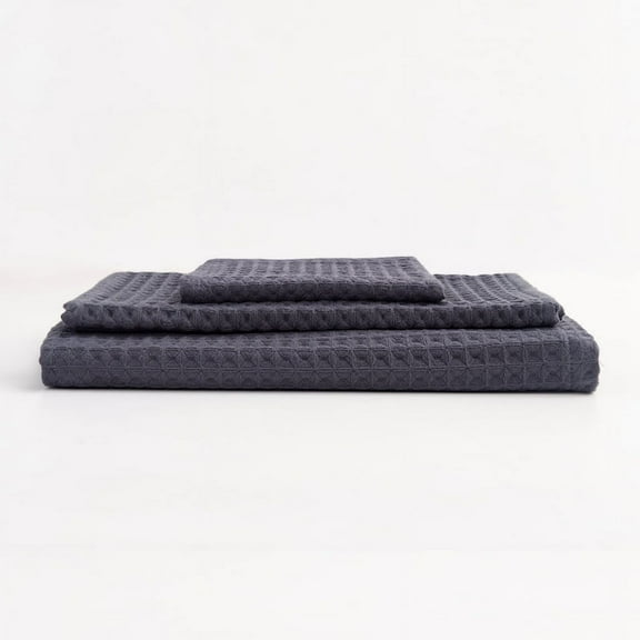 Zhuge Towels 6Piece 13.78x13.78inch Cotton double-layer waffle honeycomb square towel , Quick Dry Towels for Your Bathroom for Bathroom and Powder Room (Navy blue)