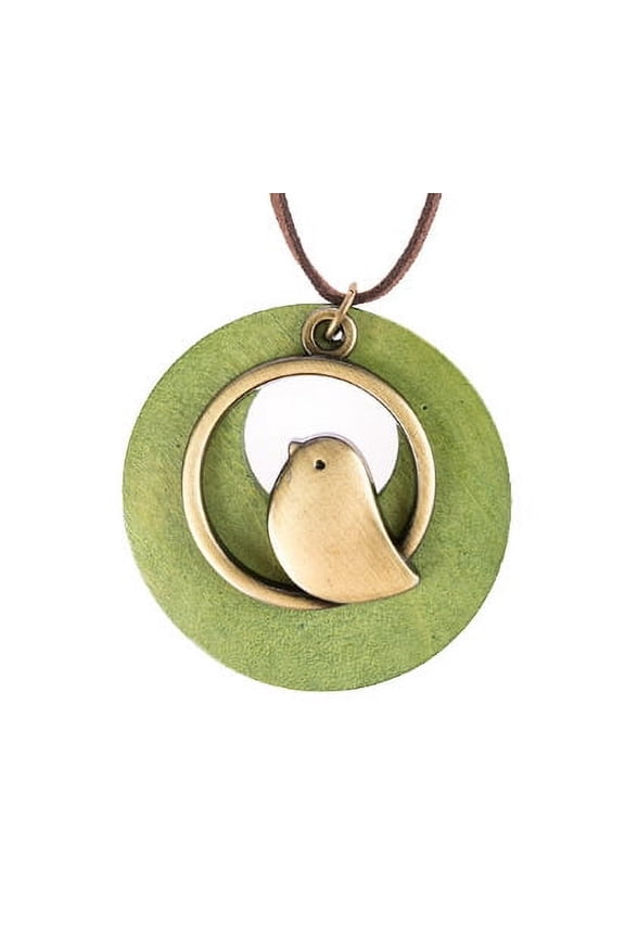 Vintage Necklace Fashion Jewelry Sweater Chain Necklace Handmade Jewelry for Women (Green)
