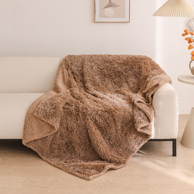 Zhuge Washable Pet Sleeping Mat & Throw Blanket for Small/Medium Dogs, Puppies & Cats, Couch Cover Protection with Soft Fleece, 100*71cm, 1 Piece-Brown