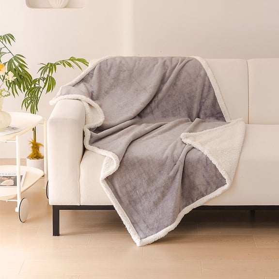 Zhuge Washable Pet Sleeping Mat & Throw Blanket for Small/Medium Dogs, Puppies & Cats, Couch Cover Protection with Soft Fleece, 100*71cm, 1 Piece-Grey White