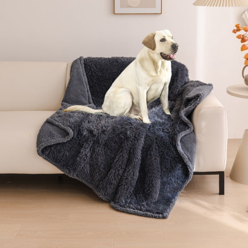 Zhuge Washable Pet Sleeping Mat & Throw Blanket for Small/Medium Dogs, Puppies & Cats, Couch Cover Protection with Soft Fleece, 100*71cm, 1 Piece-Grey