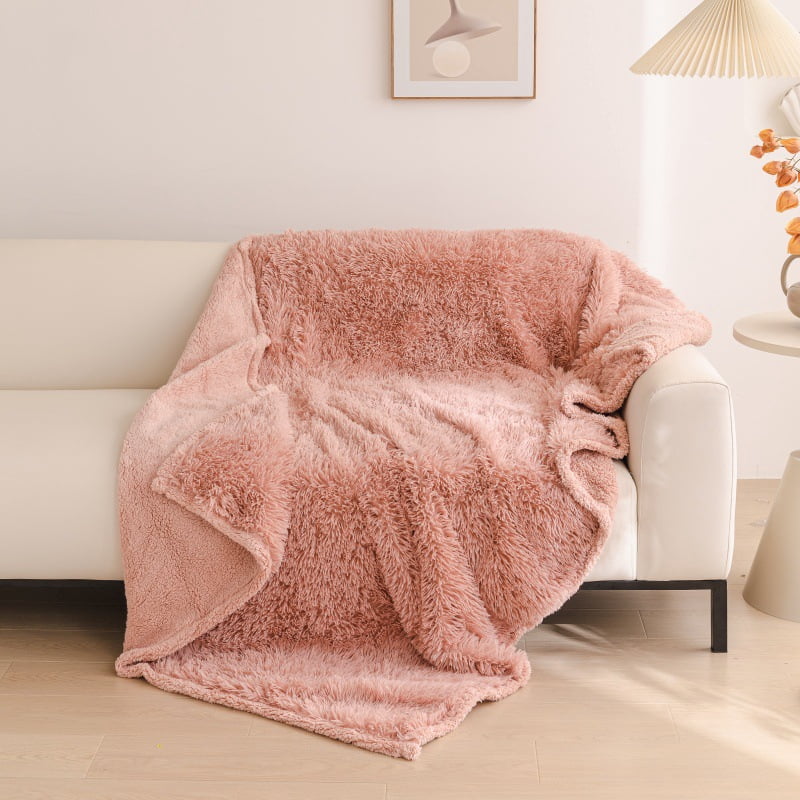 Zhuge Washable Pet Sleeping Mat & Throw Blanket for Small/Medium Dogs, Puppies & Cats, Couch Cover Protection with Soft Fleece, 100*71cm, 1 Piece-Pink