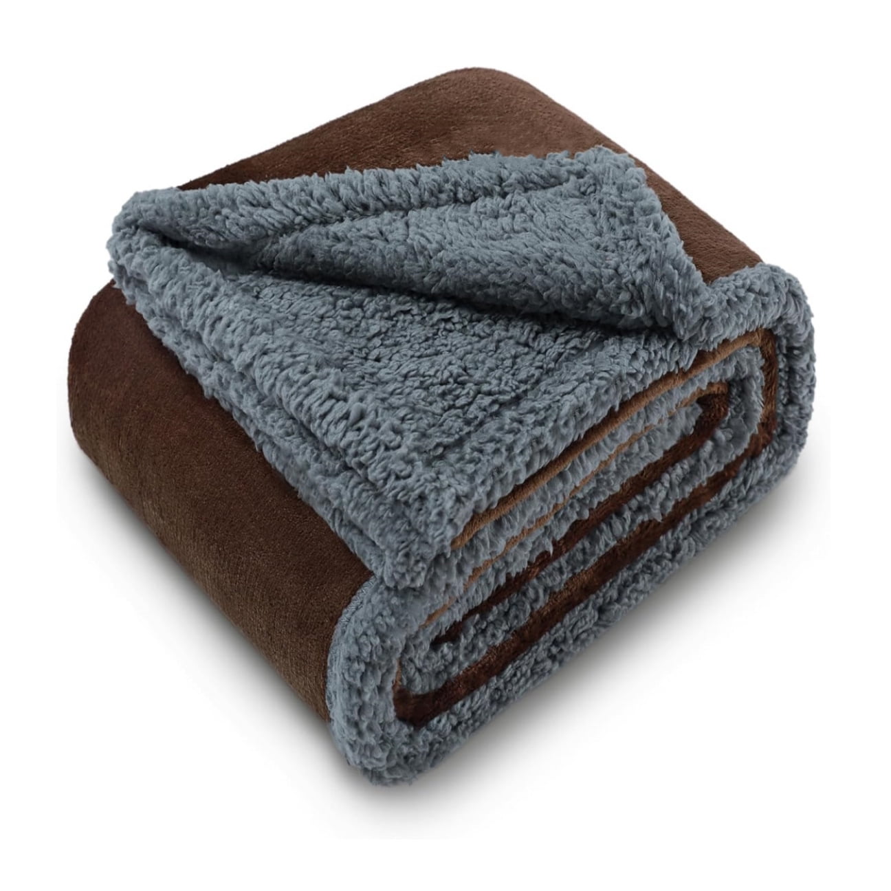 Zhuge Washable Pet Sleeping Mat & Throw Blanket for Small/Medium Dogs, Puppies & Cats, Couch Cover Protection with Soft Fleece-Brown Grey, 100*71cm, 1 Piece