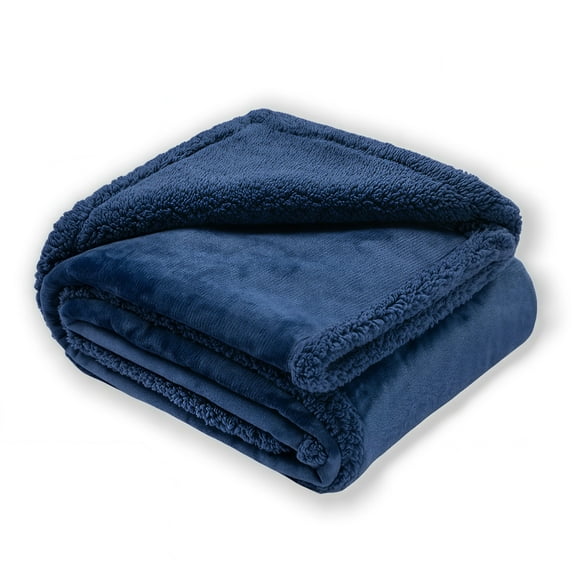 Zhuge Washable Pet Sleeping Mat & Throw Blanket for Small/Medium Dogs, Puppies & Cats, Couch Cover Protection with Soft Fleece-Dark Blue, 100*71cm, 1 Piece