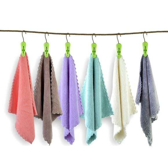 Zhuge Washcloths 12 Pack 12x12 Inches Microfiber Coral Fleece Extra Absorbent and Soft