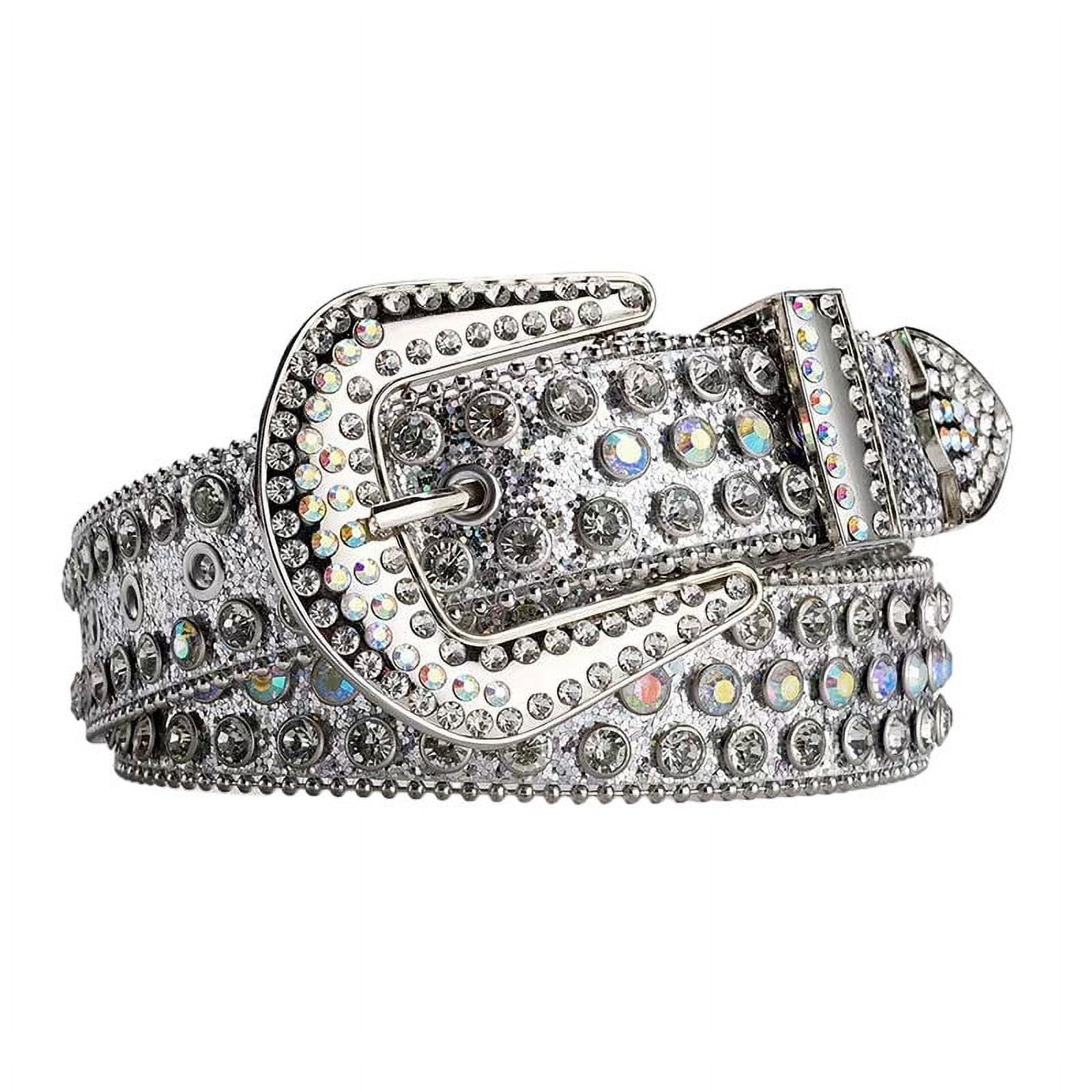 Western Rhinestone Studded Belt for Jeans Pants - 1.5 Inch PU Leather Cowboy Cowgirl Western Rhinestone Belt With Western Buckle  main image 3