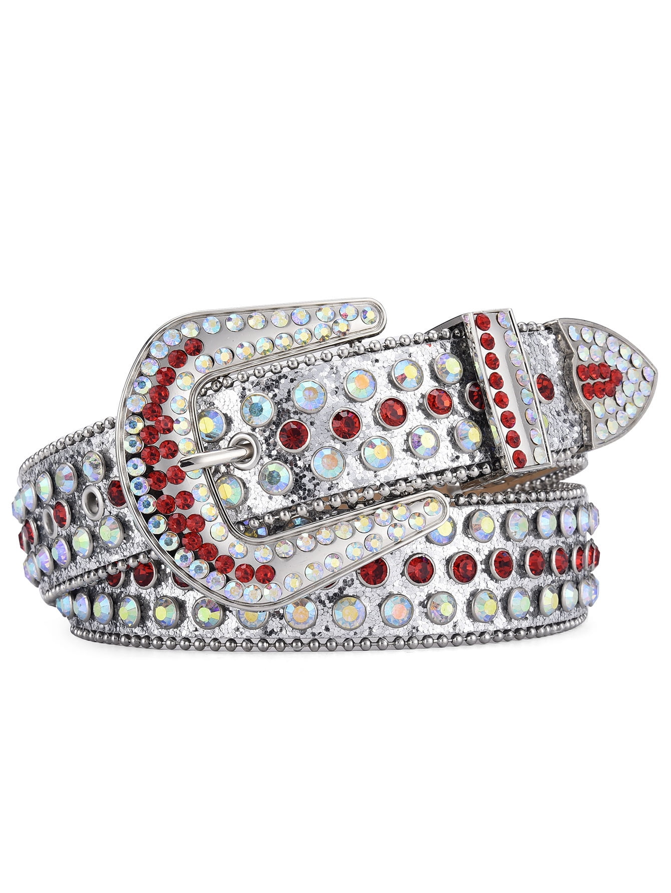 Zhuge Western Men Women Rhinestone Belts Bling Crystal Studded