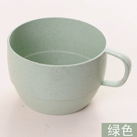 Zhuge Wheat Straw Plastic Coffee Cups Reusable Mugs with Handles, Unbreakable, Lightweight-2pcs,Green