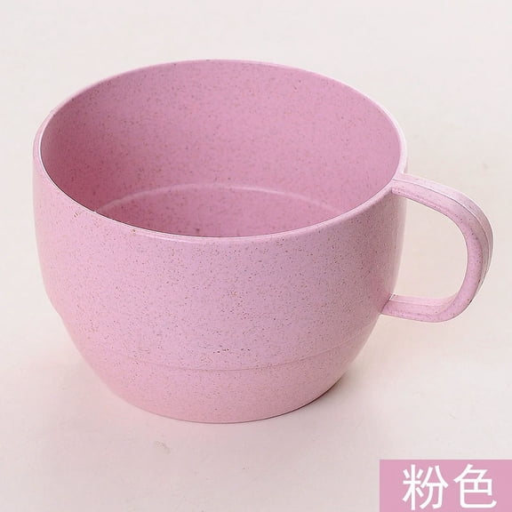 Zhuge Wheat Straw Plastic Coffee Cups Reusable Mugs with Handles, Unbreakable, Lightweight-4pcs,Pink