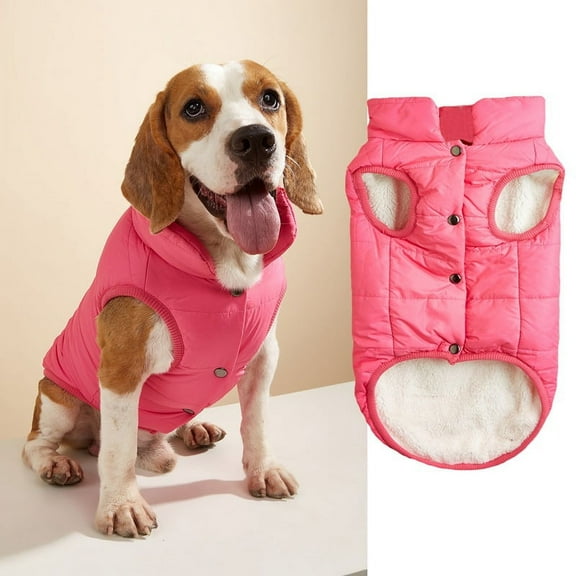 Zhuge Windproof Dog Winter Jacket Dog Coat Warm Dog Vest Cold Weather Pet Apparel with 2 Layers Fleece Lined for Small Medium Large Dogs (M, Rose)