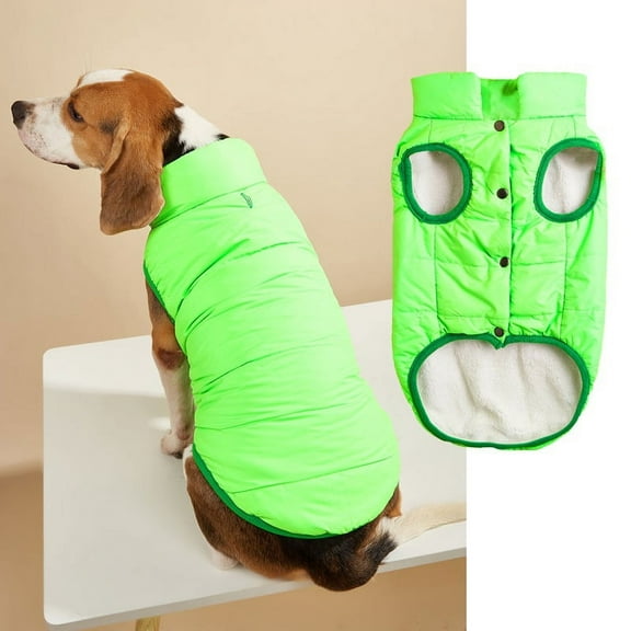 Zhuge Windproof Dog Winter Jacket Dog Coat Warm Dog Vest Cold Weather Pet Apparel with 2 Layers Fleece Lined for Small Medium Large Dogs (S, Green)
