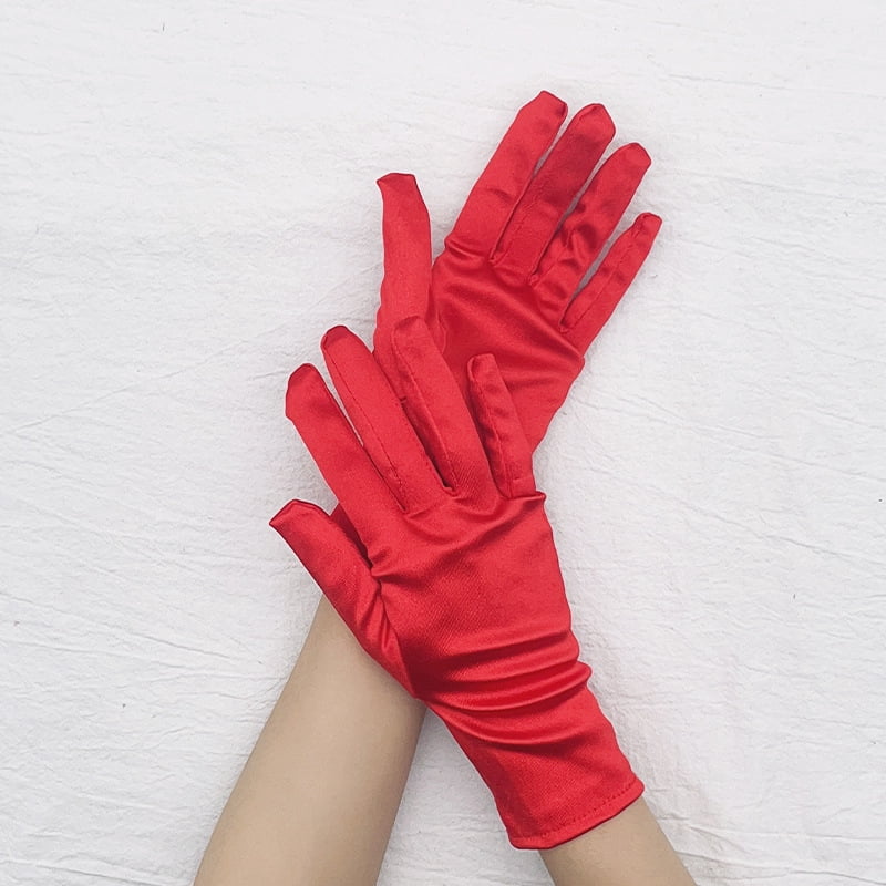 Adult Women's Mini Cropped Satin Gloves