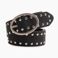 thumbnail image 1 of Zhuge Women's Fashion Studded Leather Belt, Adjustable Punk Waist Belt Great for Jeans, Dresses & Casual Outfits, Black, 1 of 3