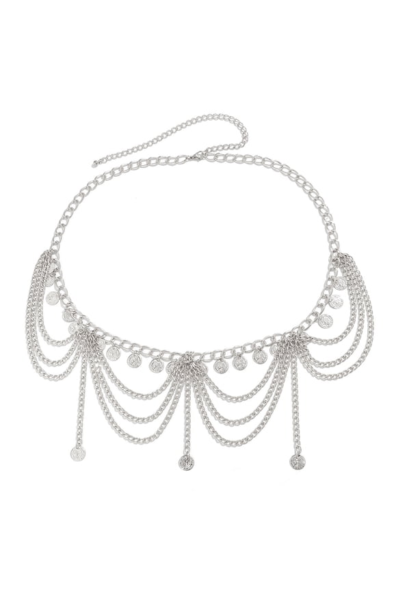 Womens Multilayer Metal Belly Chain, Adjustable Waist Body Jewelry for Everyday Wear, 1 Piece,B21