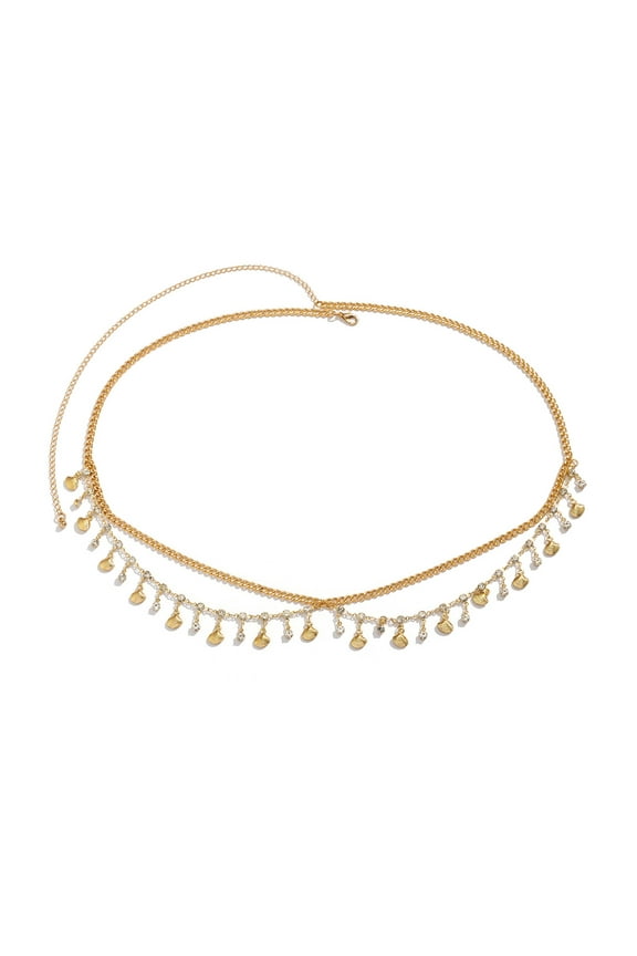 Womens Multilayer Metal Belly Chain, Adjustable Waist Body Jewelry for Everyday Wear, 1 Piece,B26