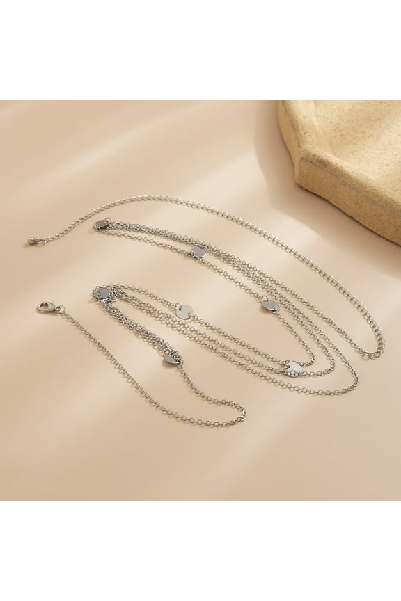 Womens Multilayer Metal Belly Chain, Adjustable Waist Body Jewelry for Everyday Wear, 1 Piece,B32