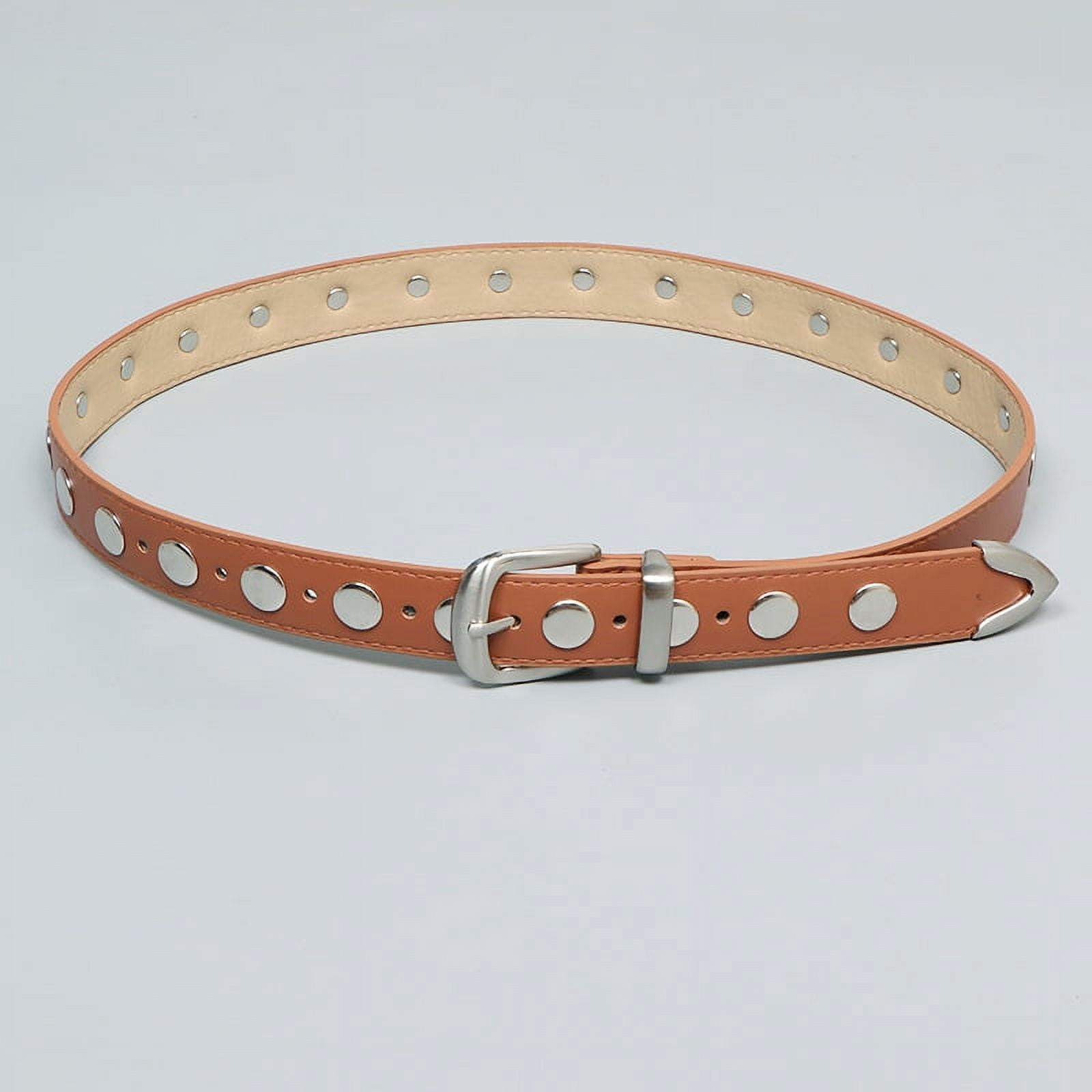 Vintage Studded Leather Belt for Jeans Dresses Punk Style Studded Belt Metal Punk Rock Rivet, Vintage Retro Pointed  main image 3