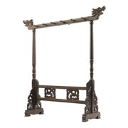 Zhuge Wood Carving Calligraphy Sumi Brush Hanger Calligraphy Rosewood Stand Shelf 12pins Chinese Brush Holder