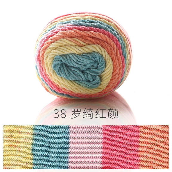 Zhuge Yarn for Crocheting, Gradient Cake Yarn 200G, Super Soft Ombr Yarns Cake Rainbow Cotton Yarn for Making Colorful Crafts,R