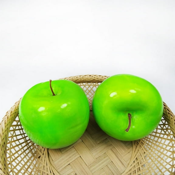 Zhuge artificial apples, a set of 12 lifelike artificial apples. Realistic fruit decoration kitchen, realistic fake fruit party props, home decoration (green apples)